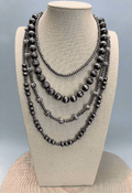 Faux Sterling Pearl Layered Necklace Set